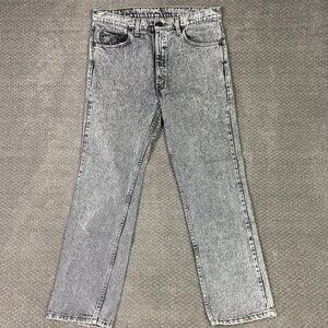 Vintage 90s Levi's 505 Jeans Men's 38 x 32 Fits 32 x 31 Gray Black Acid Wash USA